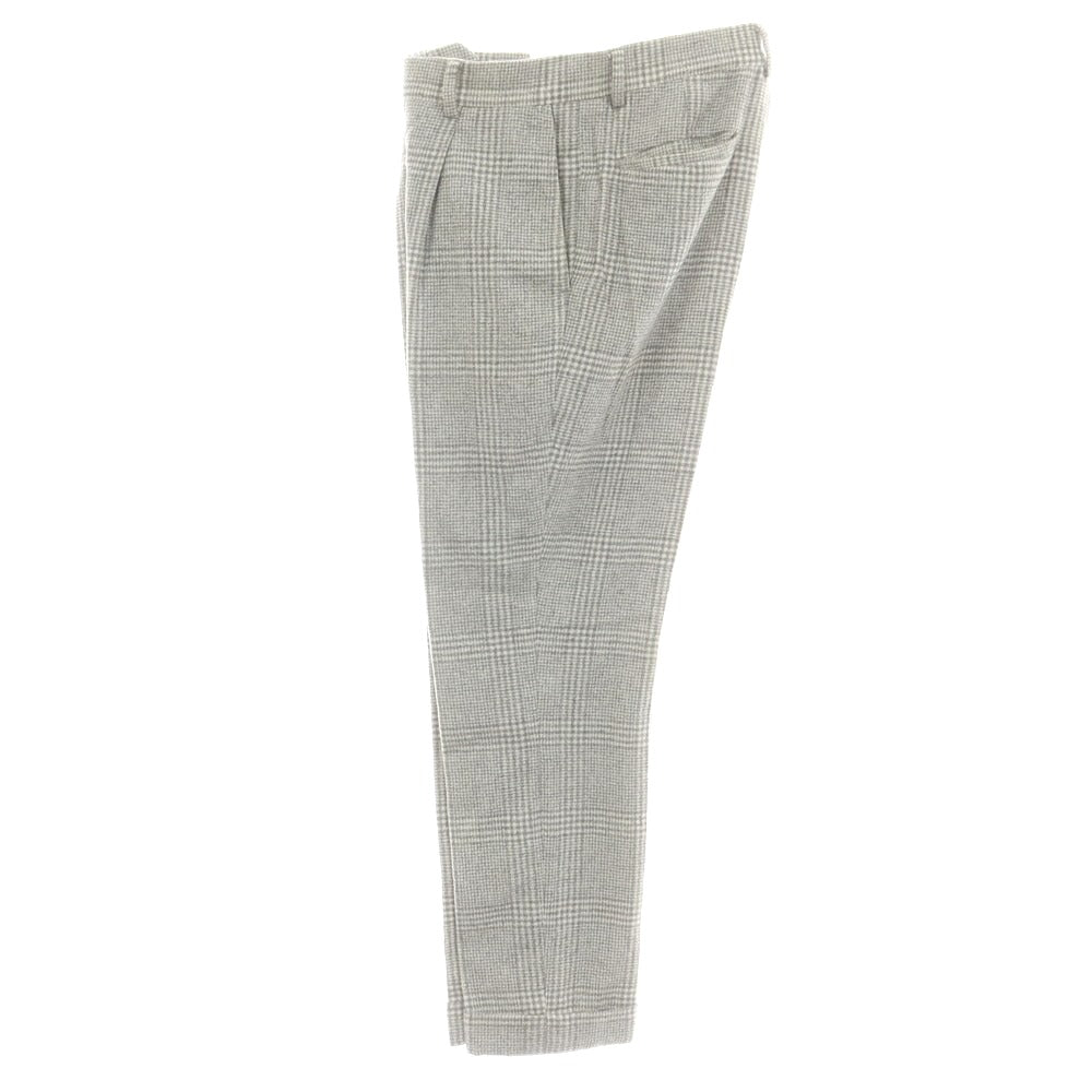 【中古】ブルネロクチネリ Brunello Cucinelli ウールシルクカシミヤ チェック 3つボタンスーツ ライトグレーxホワイト【 48 】【 状態ランクC 】【 メンズ 】