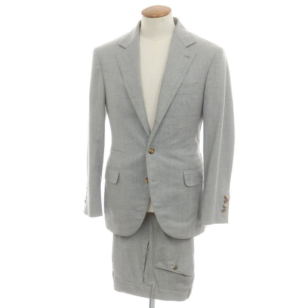 【中古】ブルネロクチネリ Brunello Cucinelli ウール 3つボタンスーツ ライトグレー【 46 】【 状態ランクD 】【 メンズ 】