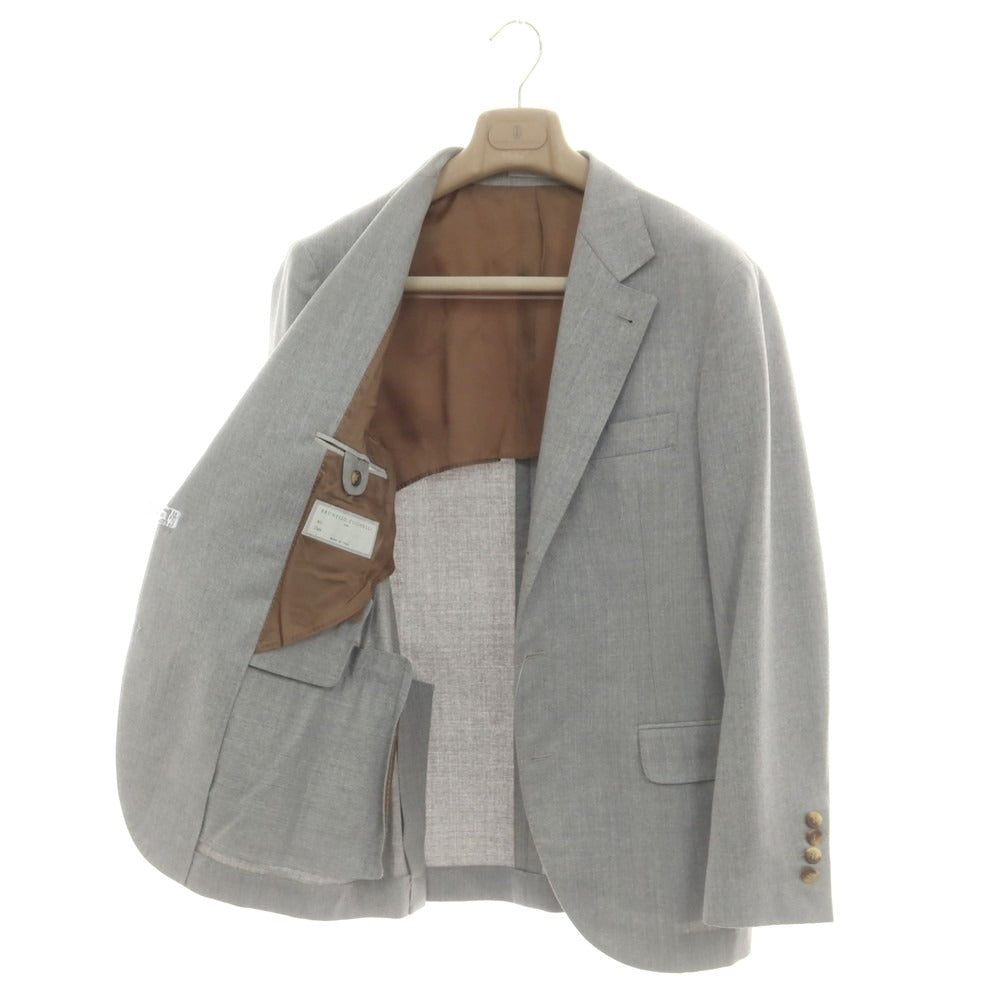 【中古】ブルネロクチネリ Brunello Cucinelli ウール 3つボタンスーツ ライトグレー【 46 】【 状態ランクD 】【 メンズ 】