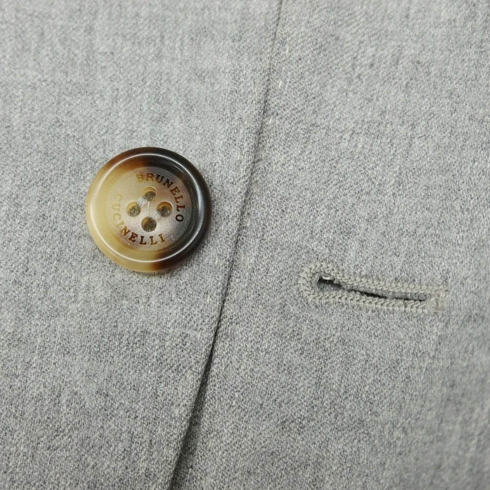【中古】ブルネロクチネリ Brunello Cucinelli ウール 3つボタンスーツ ライトグレー【 46 】【 状態ランクD 】【 メンズ 】