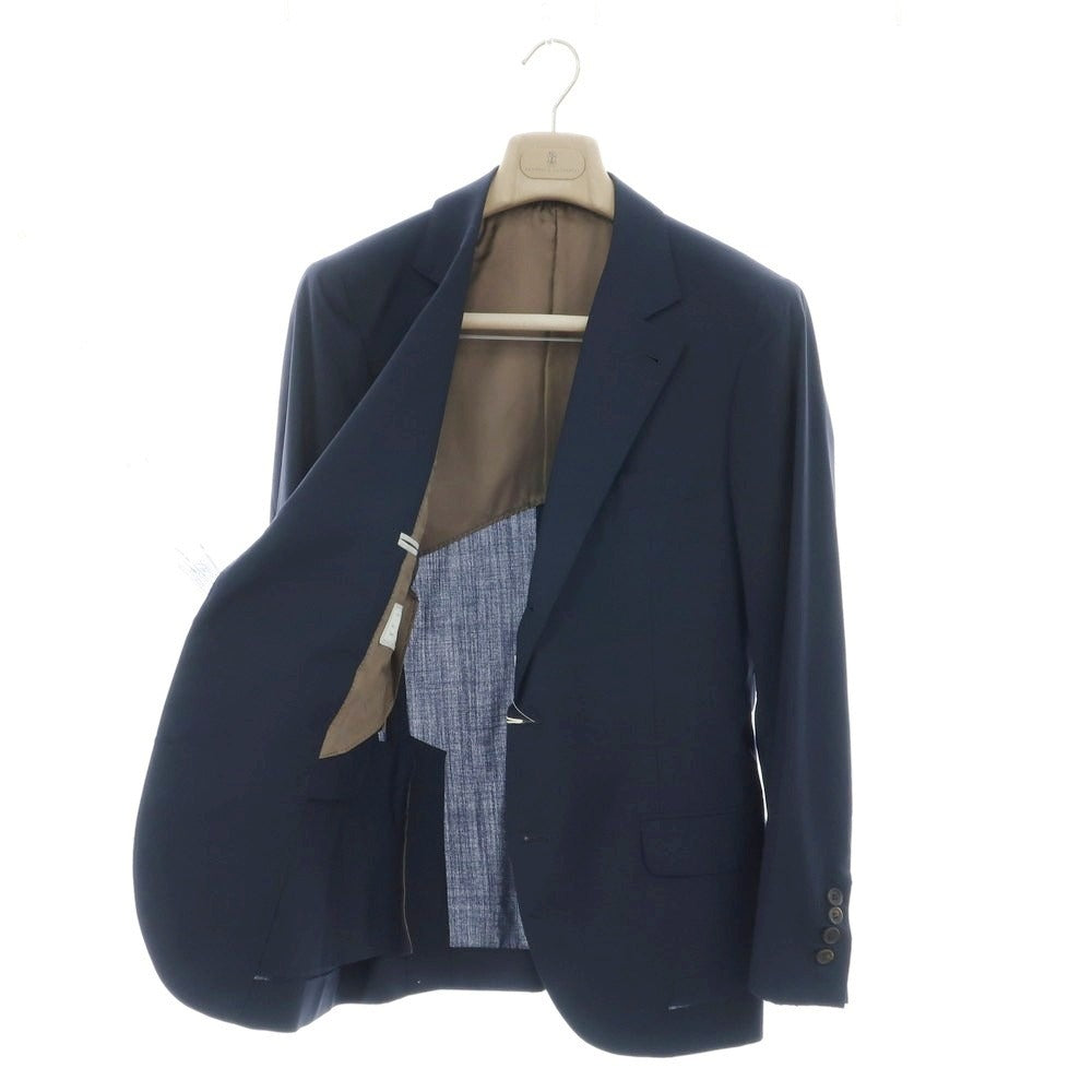 【中古】ブルネロクチネリ Brunello Cucinelli ウールシルク 3つボタンスーツ ダークネイビー【 46 】【 状態ランクC 】【 メンズ 】