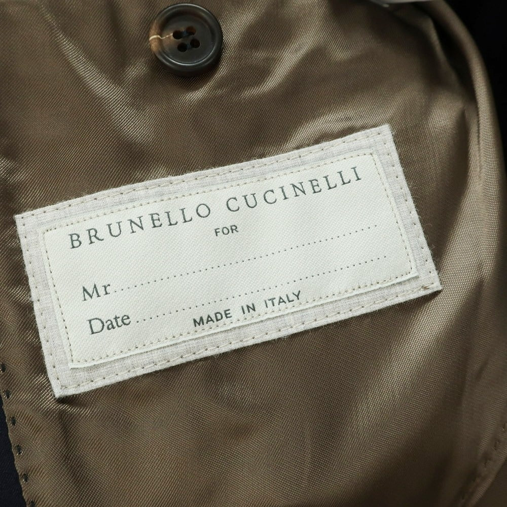 【中古】ブルネロクチネリ Brunello Cucinelli ウールシルク 3つボタンスーツ ダークネイビー【 46 】【 状態ランクC 】【 メンズ 】