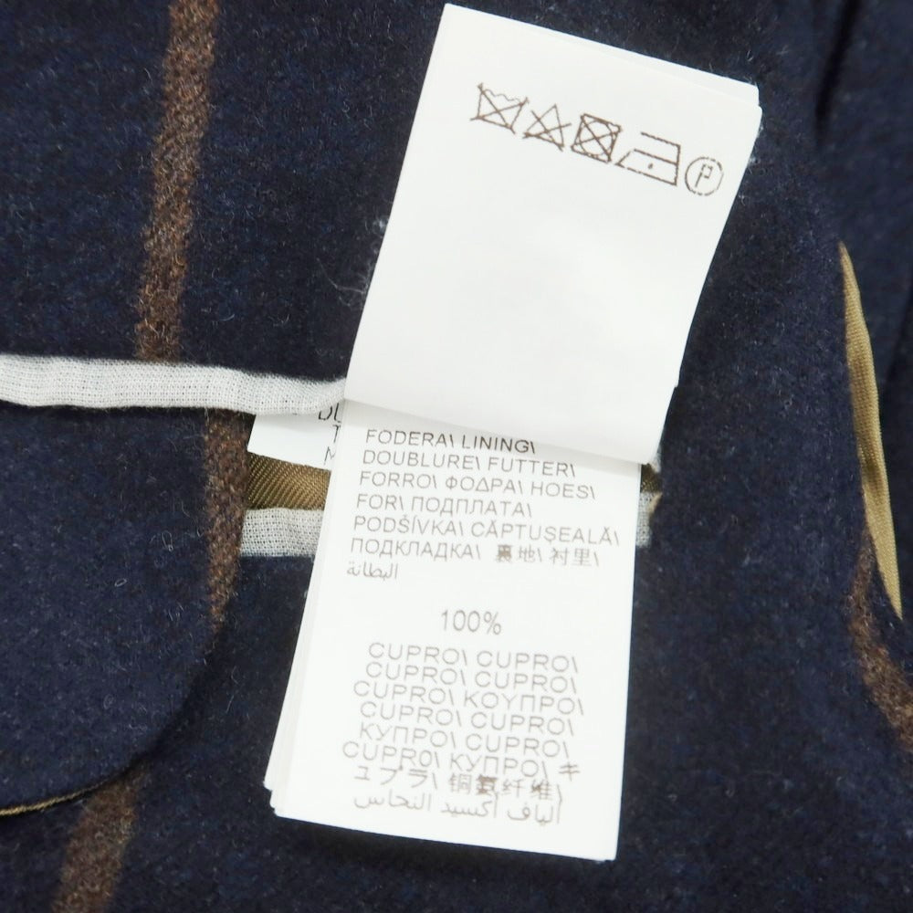 【中古】ブルネロクチネリ Brunello Cucinelli ウールシルクカシミヤ ストライプ テーラードジャケット ネイビーxブラウン【 46 】【 状態ランクC 】【 メンズ 】