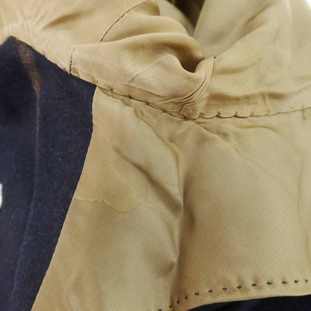 【中古】ブルネロクチネリ Brunello Cucinelli ウールシルクカシミヤ ストライプ テーラードジャケット ネイビーxブラウン【 46 】【 状態ランクC 】【 メンズ 】