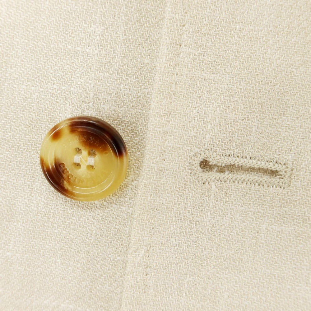 【中古】ブルネロクチネリ Brunello Cucinelli リネンウールシルク ダブルテーラードジャケット ライトベージュ【 46 】【 状態ランクC 】【 メンズ 】