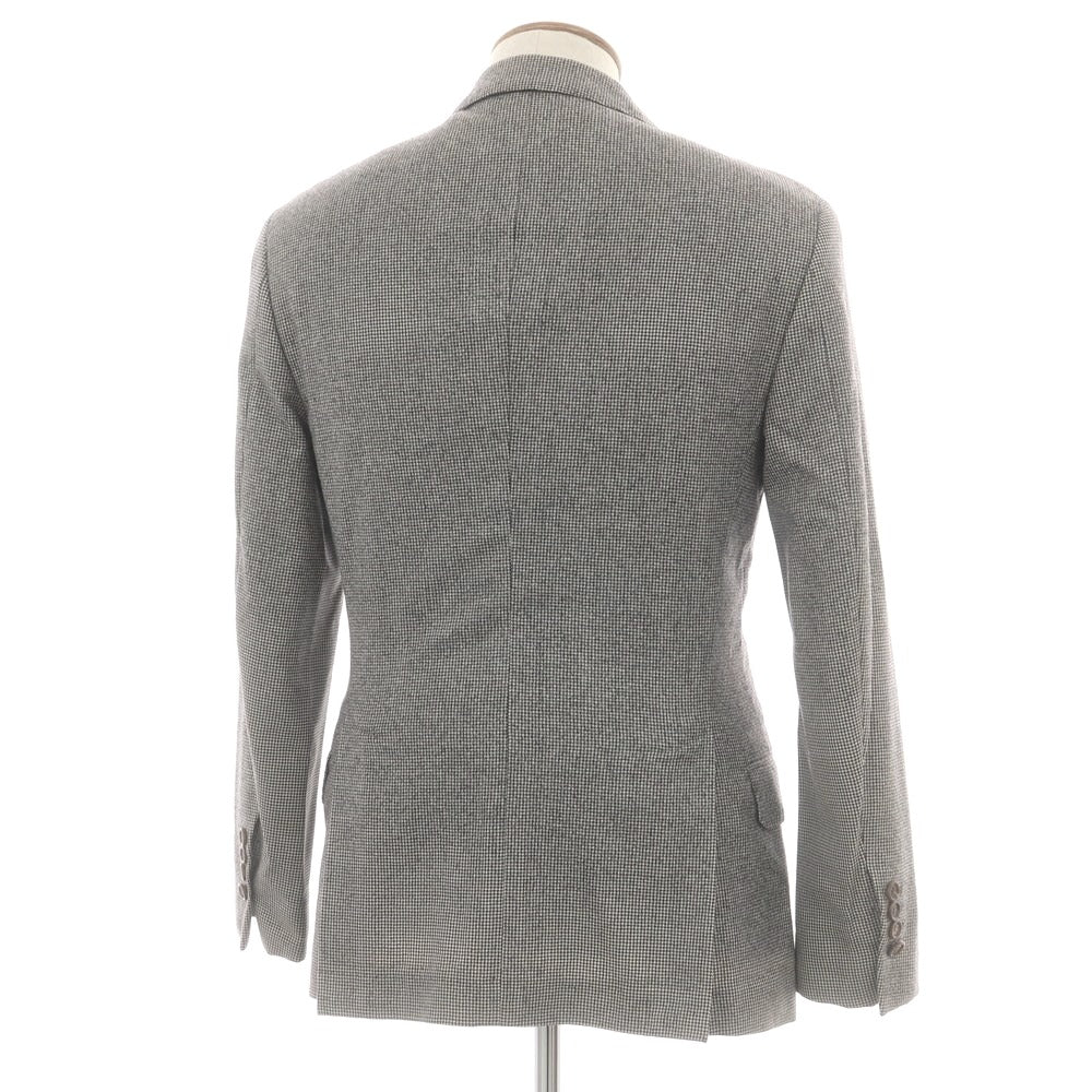 【中古】ブルネロクチネリ Brunello Cucinelli ウール ハウンドトゥース柄 テーラードジャケット オフホワイトxブラック【 46 】【 状態ランクD 】【 メンズ 】