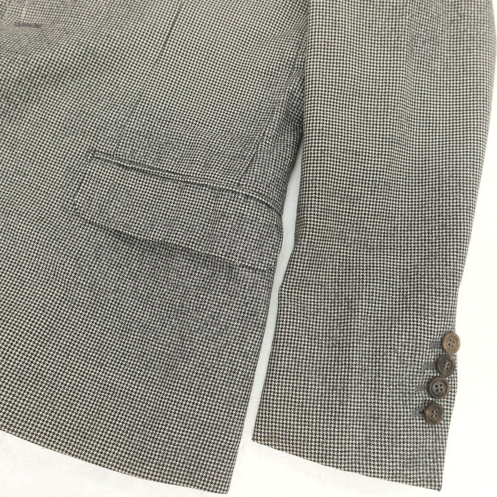 【中古】ブルネロクチネリ Brunello Cucinelli ウール ハウンドトゥース柄 テーラードジャケット オフホワイトxブラック【 46 】【 状態ランクD 】【 メンズ 】