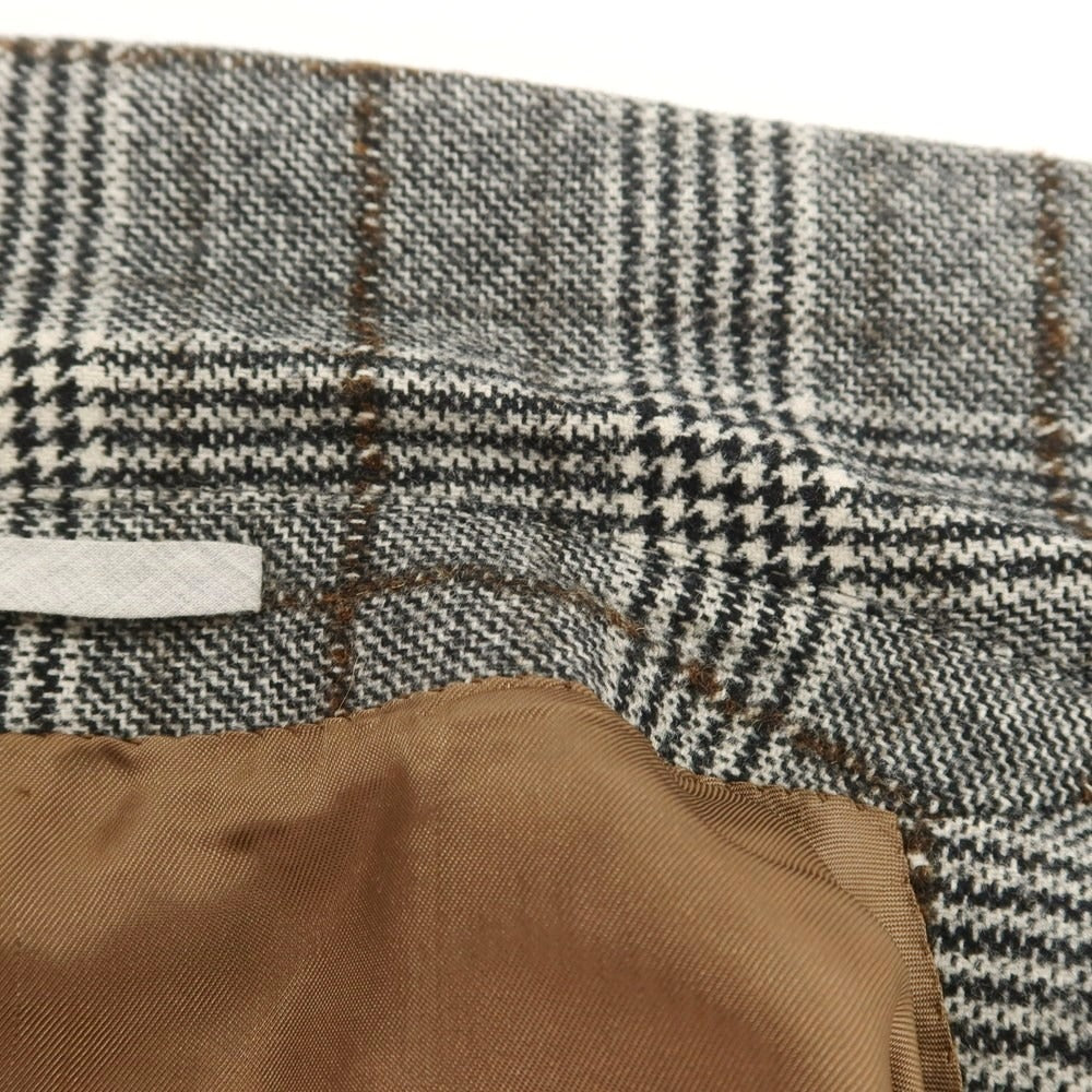 【中古】ブルネロクチネリ Brunello Cucinelli ウール チェック テーラードジャケット ホワイト×ブラック×ブラウン【 46 】【 状態ランクB 】【 メンズ 】