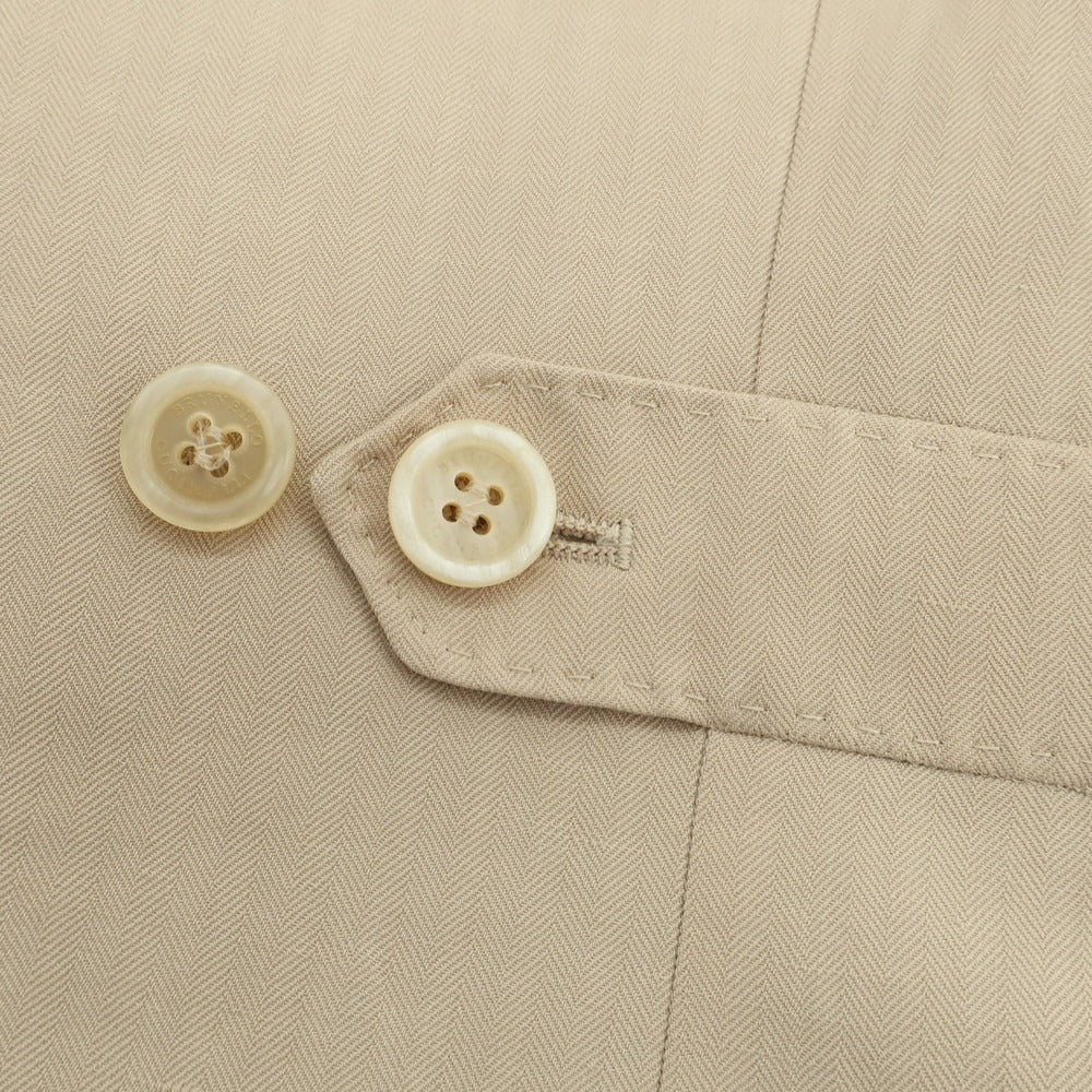 【中古】ブルネロクチネリ Brunello Cucinelli ヘリンボーン織ウールリネン ジレ ベスト ベージュ【 46 】【 状態ランクC 】【 メンズ 】