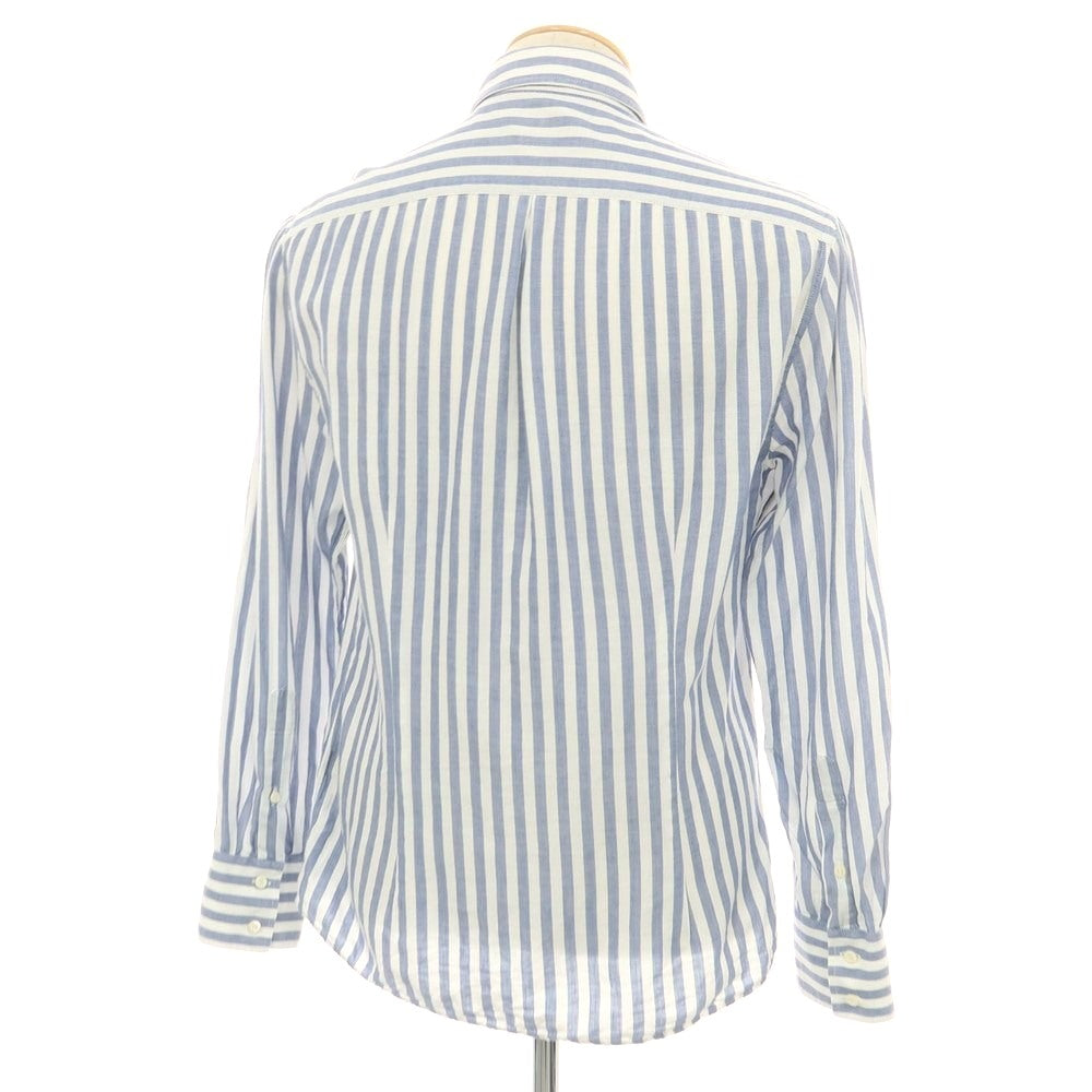 【中古】ブルネロクチネリ Brunello Cucinelli コットン ストライプ ボタンダウン カジュアルシャツ ブルーxホワイト【 S 】【 状態ランクB 】【 メンズ 】