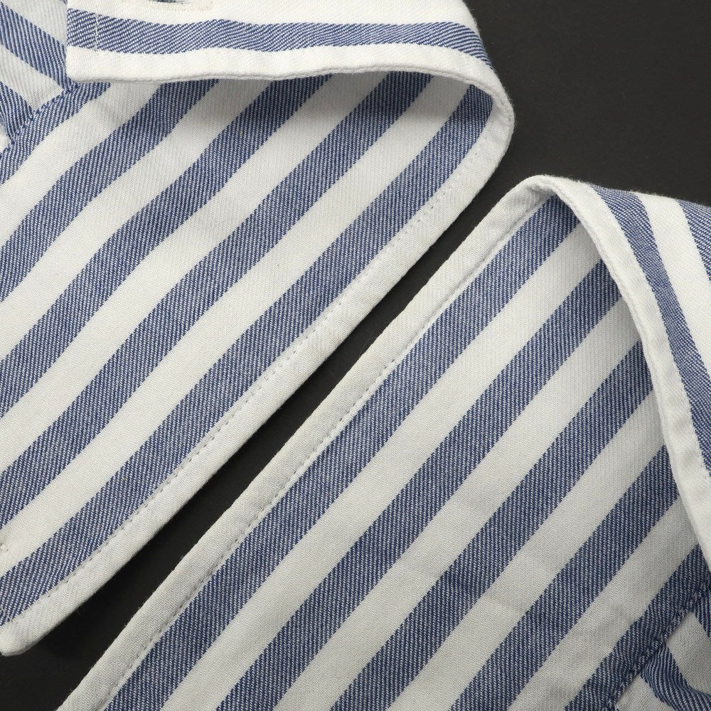 【中古】ブルネロクチネリ Brunello Cucinelli コットン ストライプ ボタンダウン カジュアルシャツ ブルーxホワイト【 S 】【 状態ランクB 】【 メンズ 】