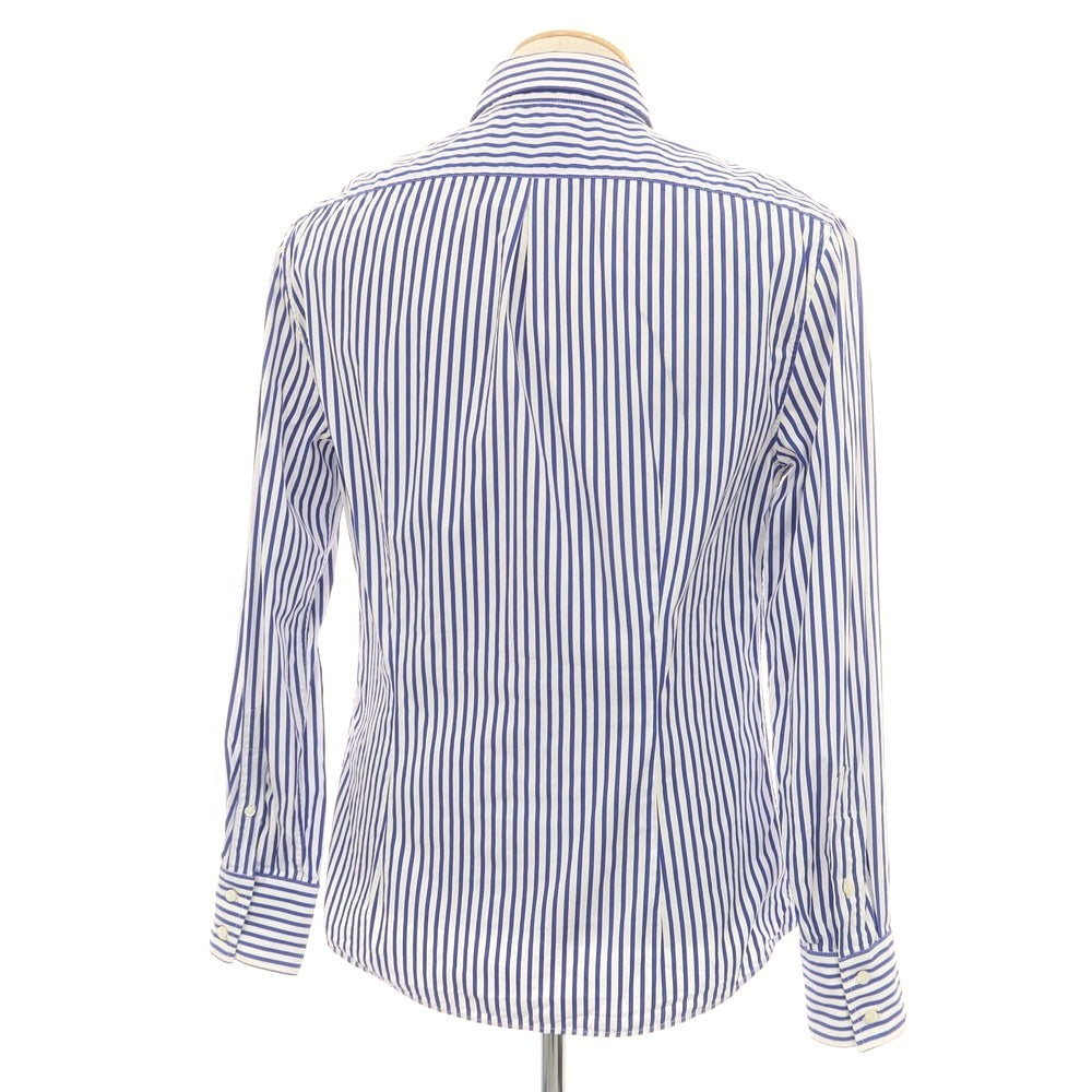 【中古】ブルネロクチネリ Brunello Cucinelli コットン ストライプ ボタンダウン ドレスシャツ ホワイトxブルー【 S 】【 状態ランクD 】【 メンズ 】