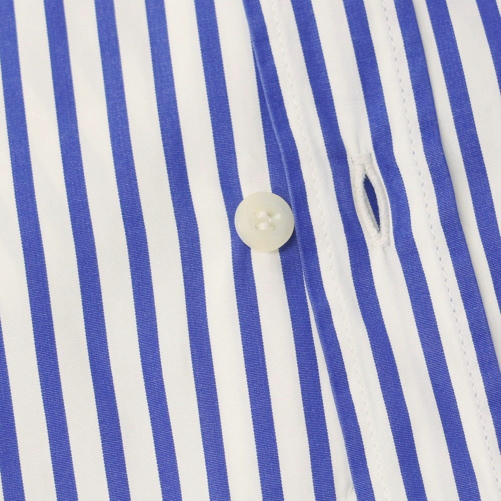 【中古】ブルネロクチネリ Brunello Cucinelli コットン ストライプ ボタンダウン ドレスシャツ ホワイトxブルー【 S 】【 状態ランクD 】【 メンズ 】