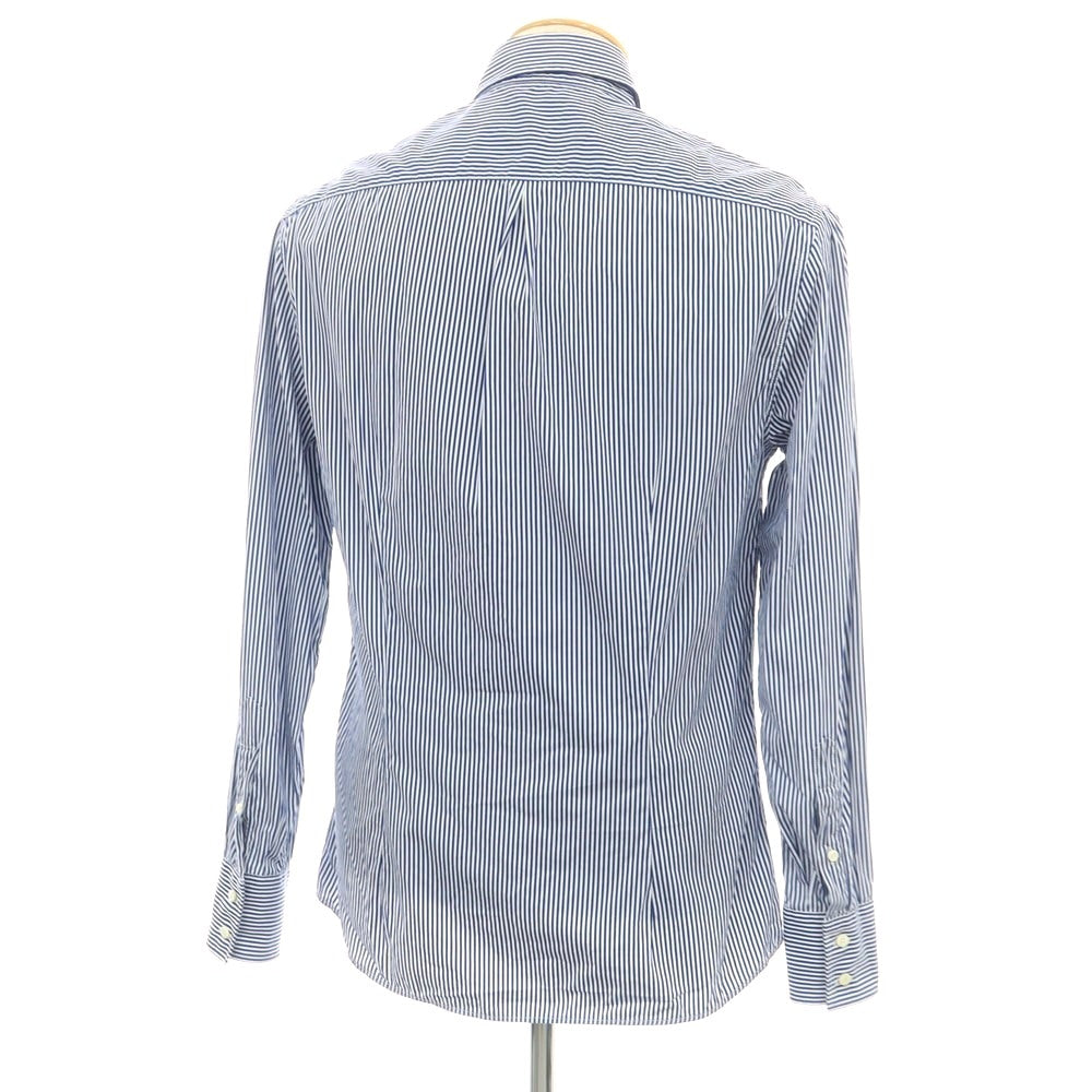 【中古】ブルネロクチネリ Brunello Cucinelli コットン ストライプ ボタンダウン ドレスシャツ ブルーxホワイト【 S 】【 状態ランクC 】【 メンズ 】