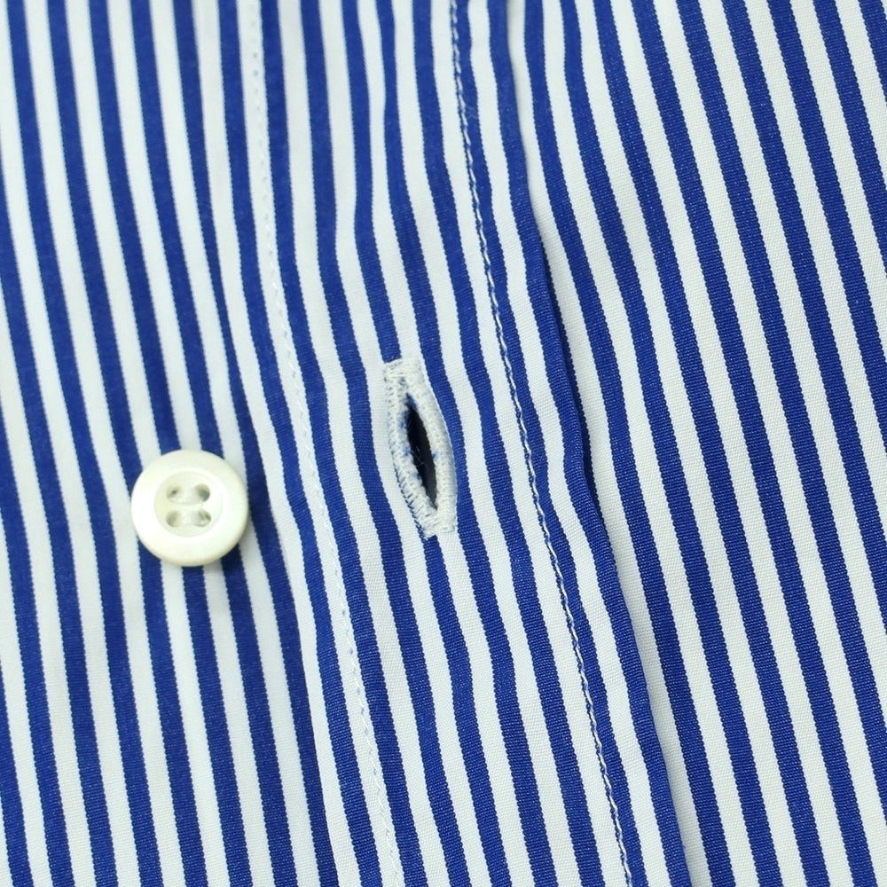 【中古】ブルネロクチネリ Brunello Cucinelli コットン ストライプ ボタンダウン ドレスシャツ ブルーxホワイト【 S 】【 状態ランクC 】【 メンズ 】