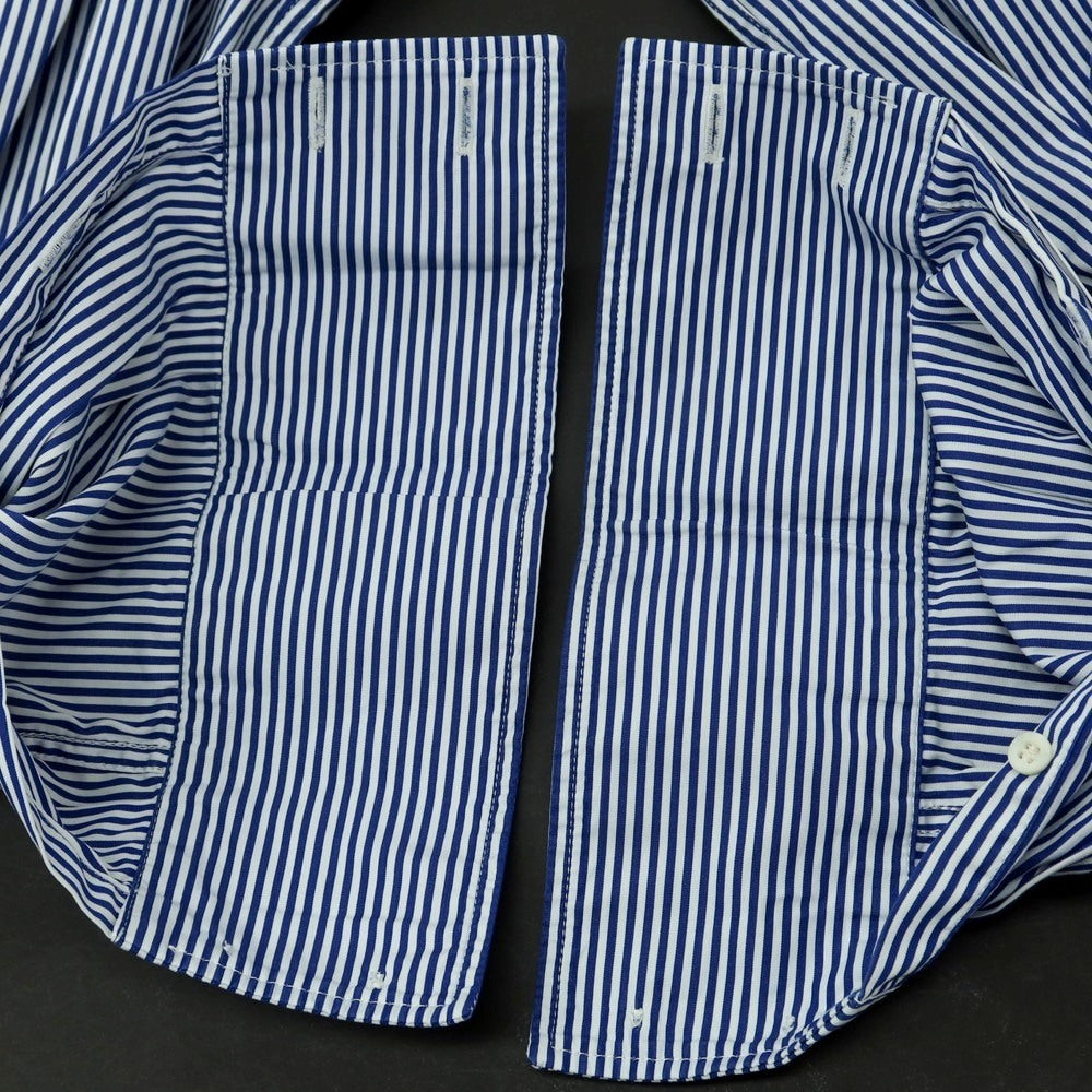 【中古】ブルネロクチネリ Brunello Cucinelli コットン ストライプ ボタンダウン ドレスシャツ ブルーxホワイト【 S 】【 状態ランクC 】【 メンズ 】