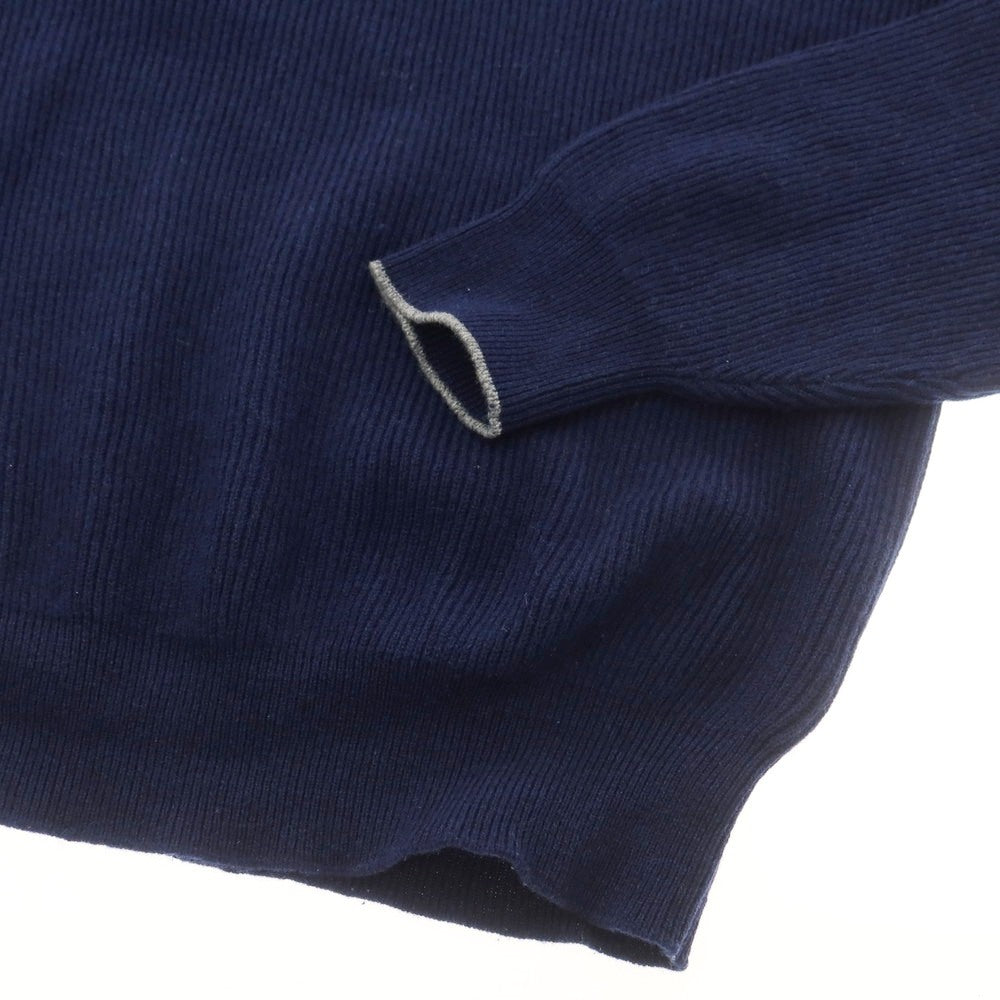 【中古】ブルネロクチネリ Brunello Cucinelli ウールカシミヤシルク リブ タートルネック プルオーバーニット ライトネイビー【 50 】【 状態ランクB 】【 メンズ 】