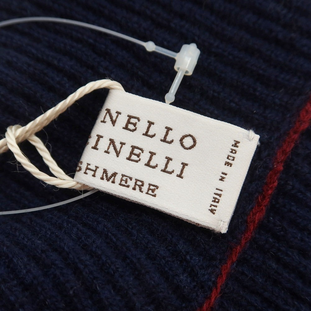 【中古】ブルネロクチネリ Brunello Cucinelli ウールカシミヤシルク リブ タートルネック プルオーバーニット ライトネイビー【 50 】【 状態ランクB 】【 メンズ 】