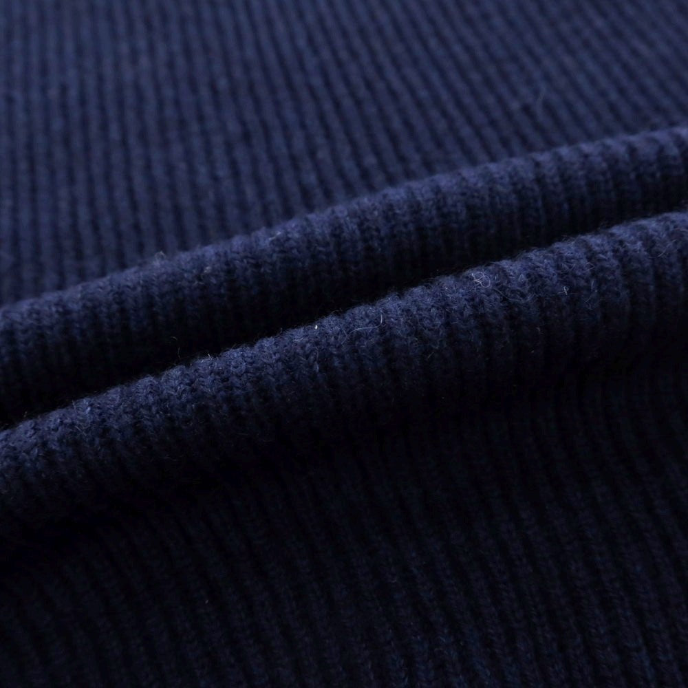 【中古】ブルネロクチネリ Brunello Cucinelli ウールカシミヤシルク リブ タートルネック プルオーバーニット ライトネイビー【 50 】【 状態ランクB 】【 メンズ 】