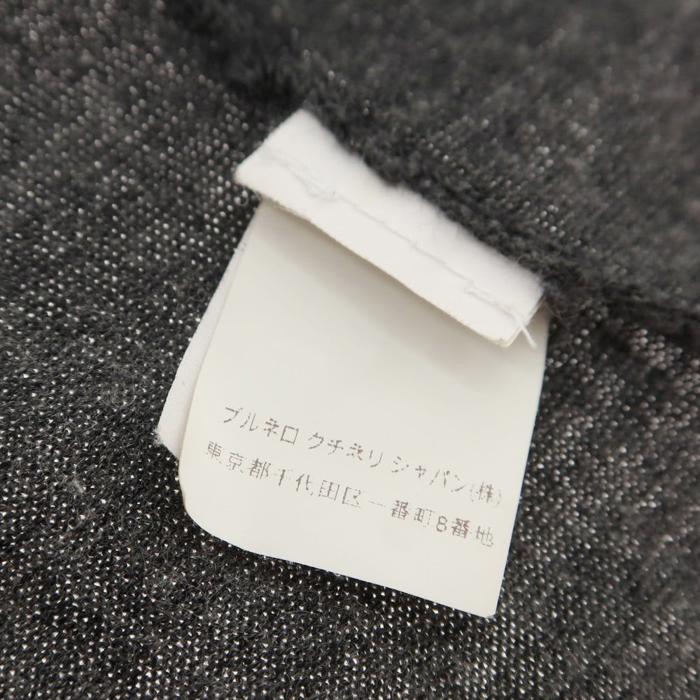 【中古】ブルネロクチネリ Brunello Cucinelli ハイゲージ カシミヤ系 クルーネック プルオーバーニット ダークグレー【 46 】【 状態ランクC 】【 メンズ 】