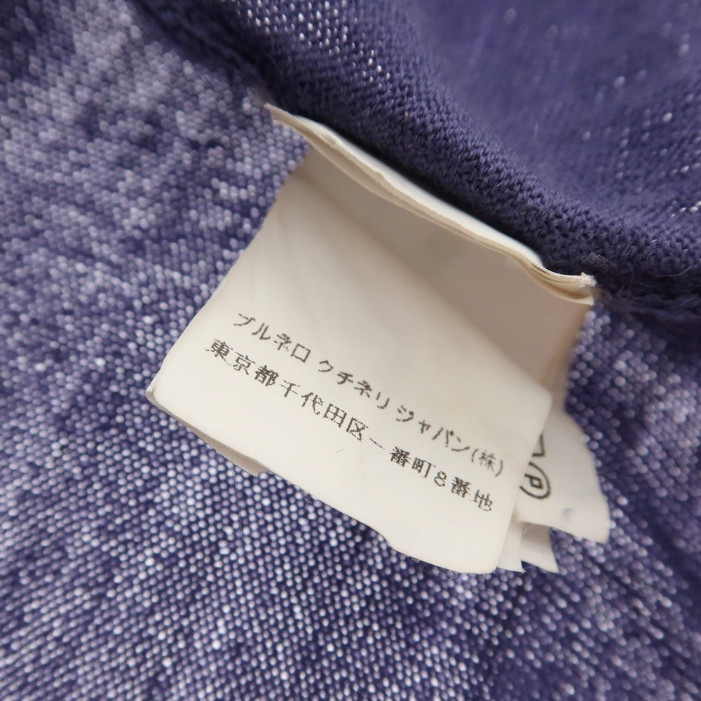 【中古】ブルネロクチネリ Brunello Cucinelli ハイゲージ ウールカシミヤ クルーネック プルオーバーニット ブルーパープル【 46 】【 状態ランクB 】【 メンズ 】