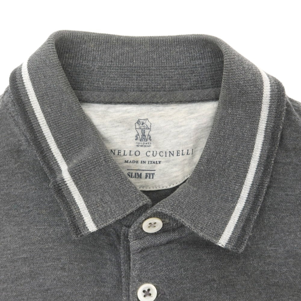 【中古】ブルネロクチネリ Brunello Cucinelli コットン 半袖ポロシャツ グレー【 XS 】【 状態ランクC 】【 メンズ 】