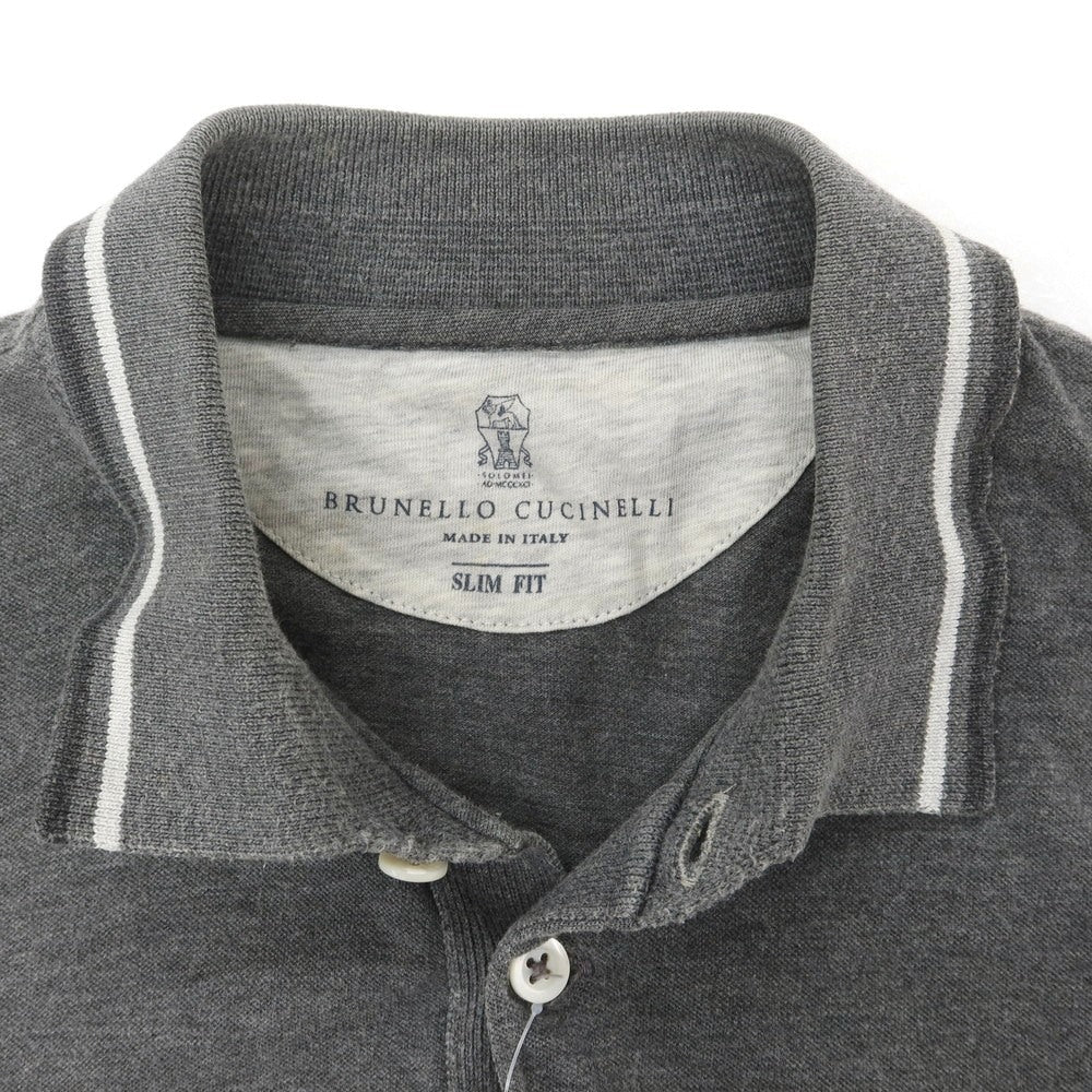 【中古】ブルネロクチネリ Brunello Cucinelli コットン 半袖ポロシャツ グレー【 XS 】【 状態ランクC 】【 メンズ 】