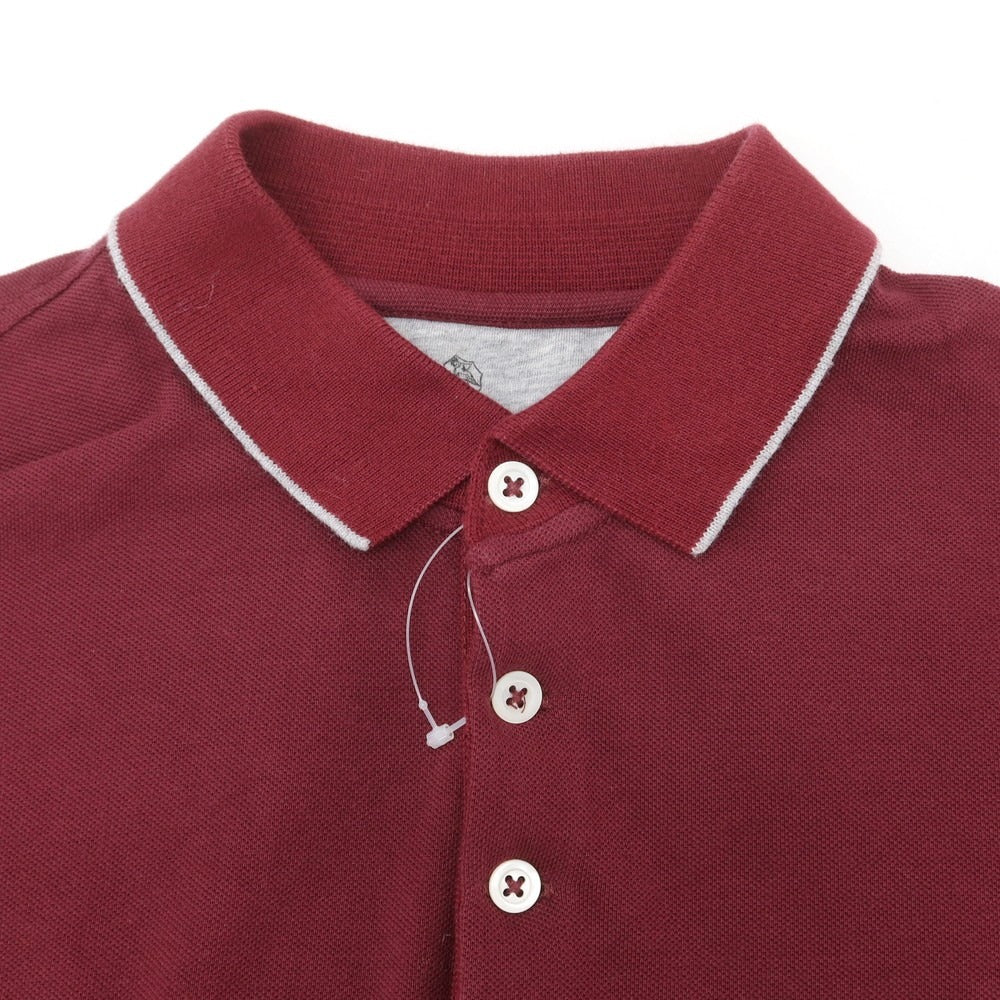 【中古】ブルネロクチネリ Brunello Cucinelli コットン 半袖ポロシャツ ボルドー【 S 】【 状態ランクC 】【 メンズ 】