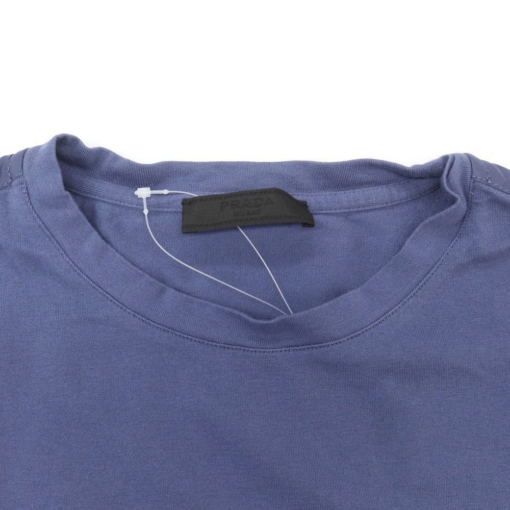 【中古】プラダ PRADA コットン系 クルーネック ポケット 半袖Tシャツ ダークスマルトブルー【 L 】【 状態ランクB 】【 メンズ 】