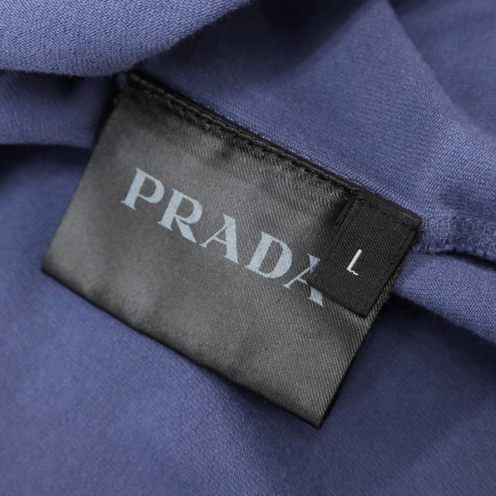 【中古】プラダ PRADA コットン系 クルーネック ポケット 半袖Tシャツ ダークスマルトブルー【 L 】【 状態ランクB 】【 メンズ 】