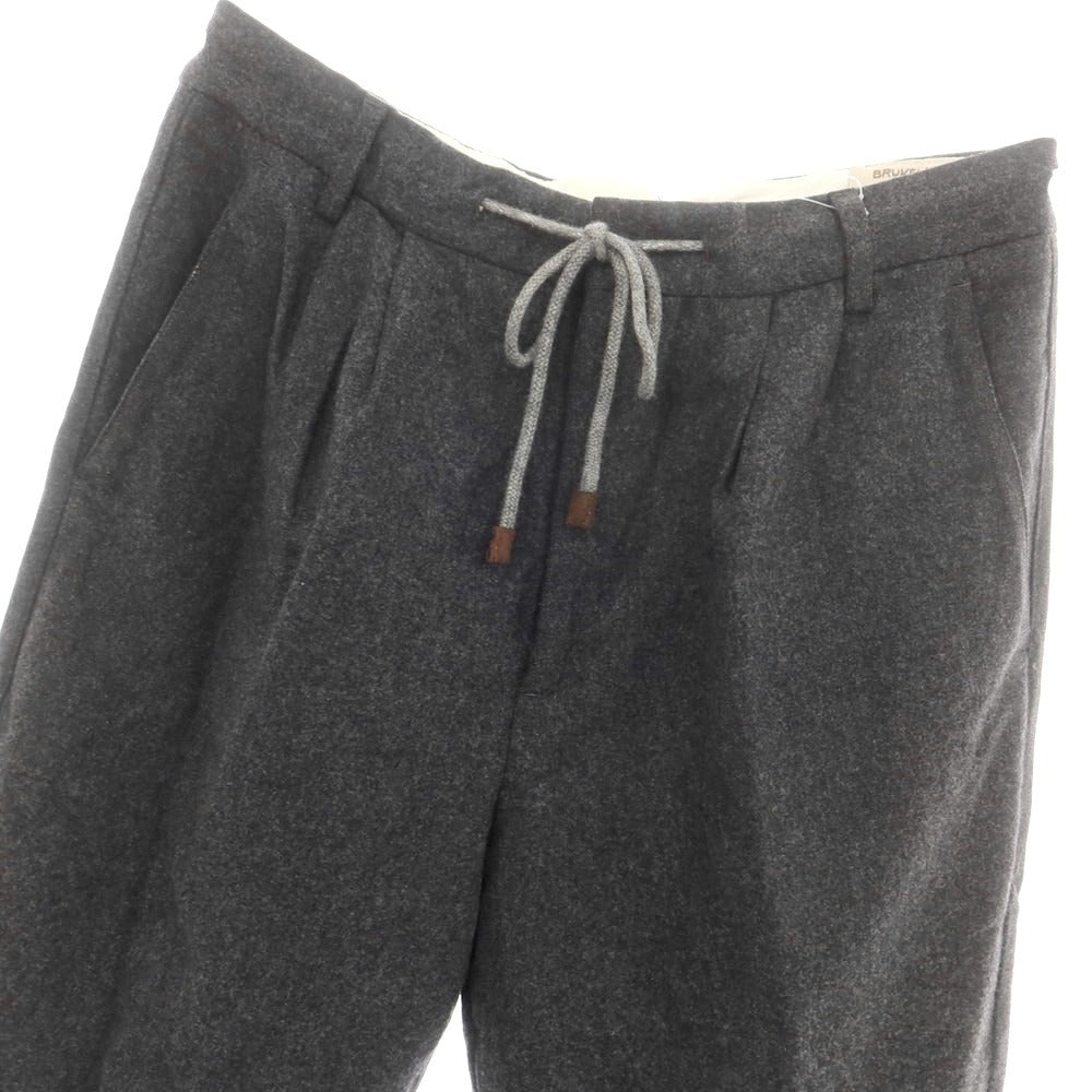 【中古】ブルネロクチネリ Brunello Cucinelli ウール イージースラックスパンツ チャコールグレー【 46 】【 状態ランクD 】【 メンズ 】