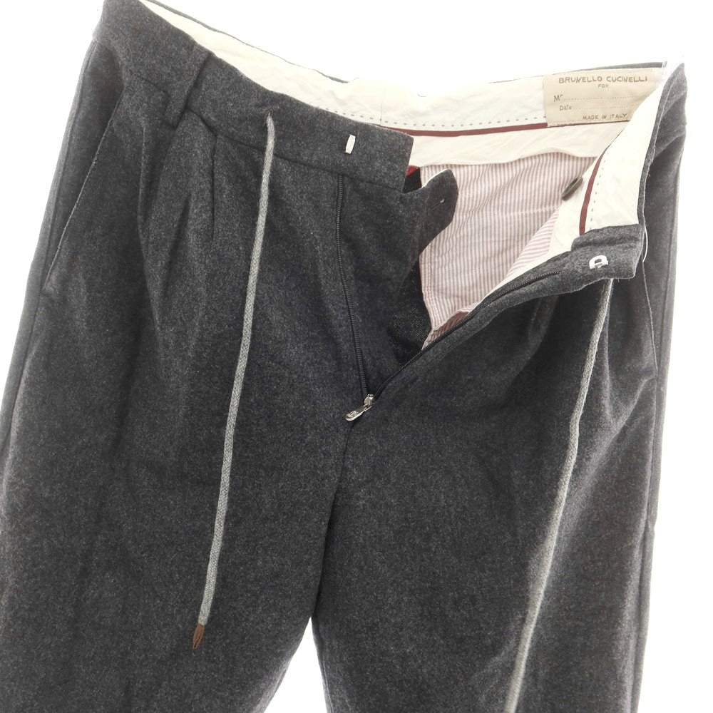【中古】ブルネロクチネリ Brunello Cucinelli ウール イージースラックスパンツ チャコールグレー【 46 】【 状態ランクD 】【 メンズ 】