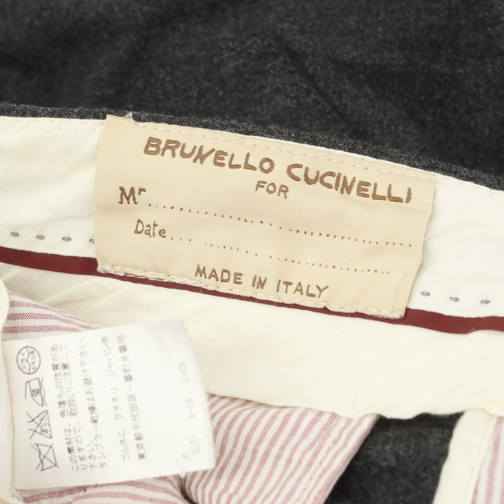 【中古】ブルネロクチネリ Brunello Cucinelli ウール イージースラックスパンツ チャコールグレー【 46 】【 状態ランクD 】【 メンズ 】
