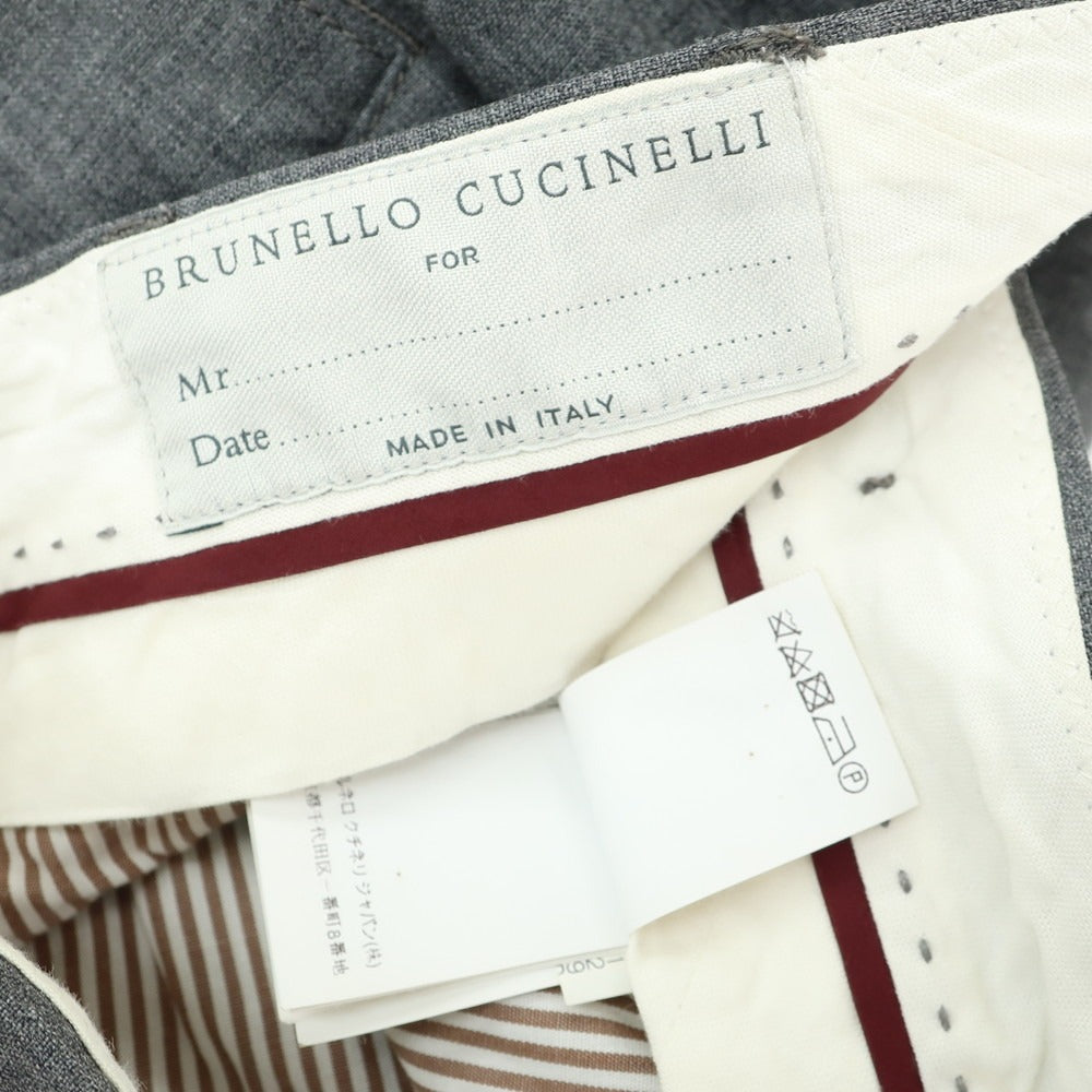 【中古】ブルネロクチネリ Brunello Cucinelli ウール ドレススラックスパンツ グレー【 44 】【 状態ランクC 】【 メンズ 】