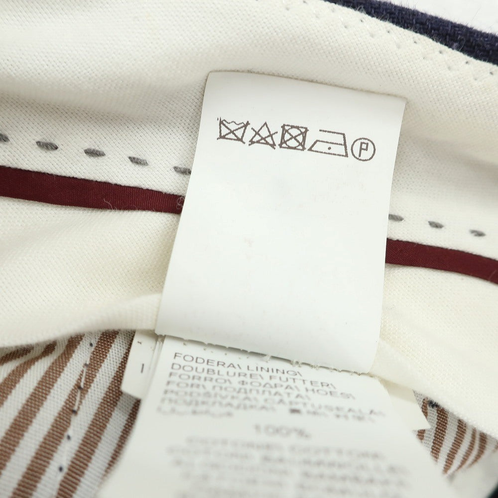 【中古】ブルネロクチネリ Brunello Cucinelli リネン ピンストライプ ドレススラックスパンツ ネイビーxホワイト【 44 】【 状態ランクC 】【 メンズ 】