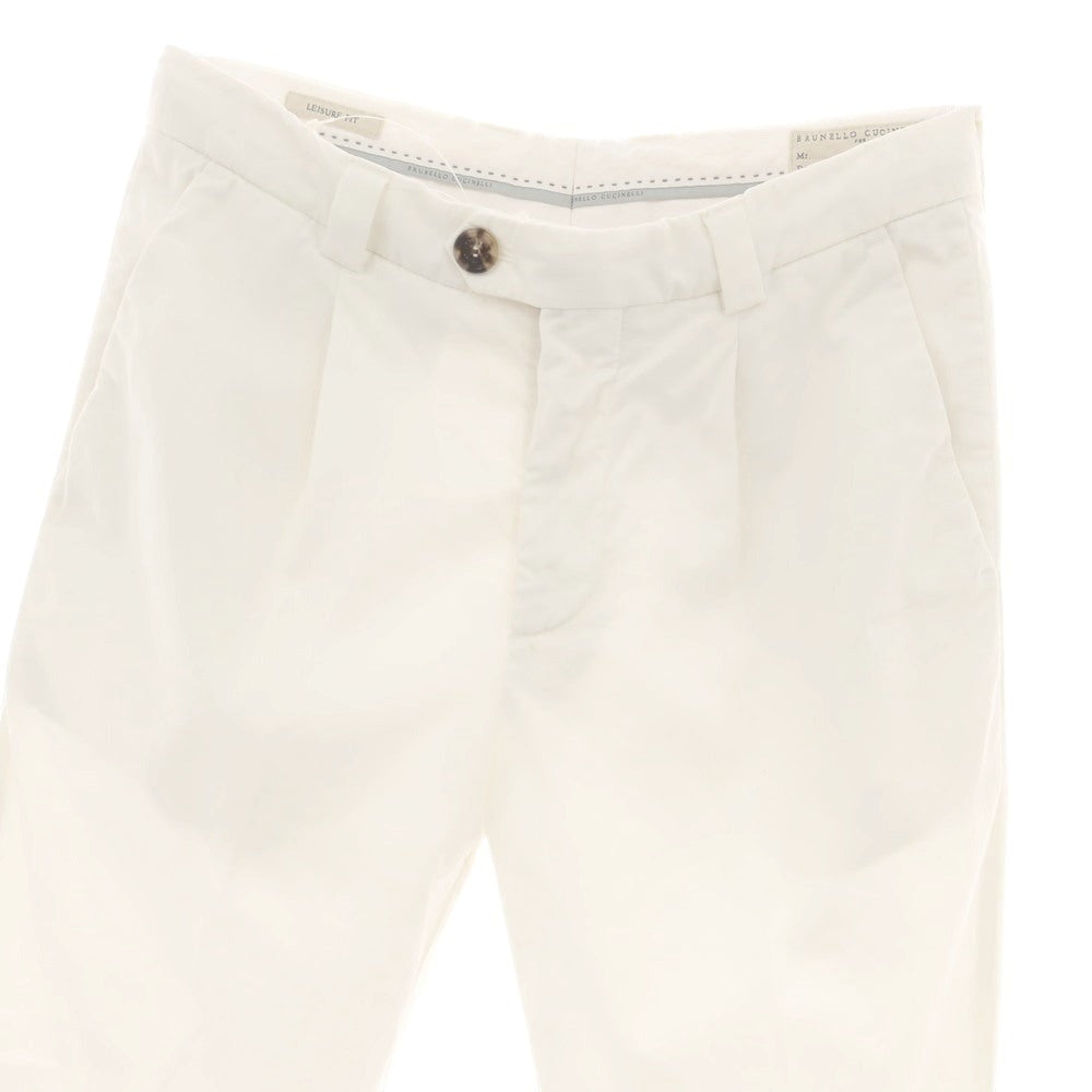 【中古】ブルネロクチネリ Brunello Cucinelli コットン カジュアルスラックスパンツ ホワイト【 46 】【 状態ランクC 】【 メンズ 】