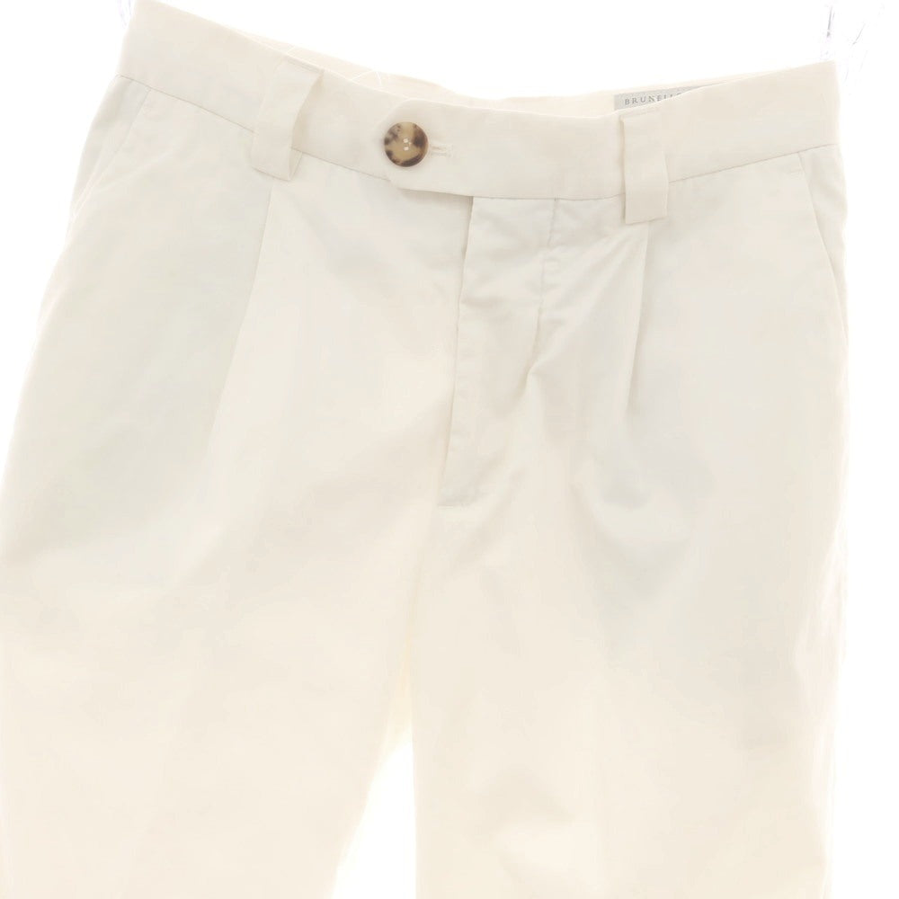 【中古】ブルネロクチネリ Brunello Cucinelli コットン カジュアルスラックスパンツ ホワイト【 44 】【 状態ランクC 】【 メンズ 】