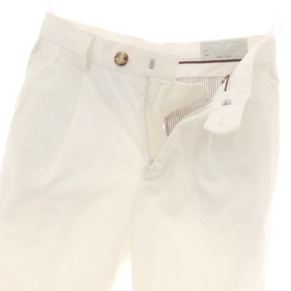 【中古】ブルネロクチネリ Brunello Cucinelli コットン カジュアルスラックスパンツ ホワイト【 44 】【 状態ランクC 】【 メンズ 】