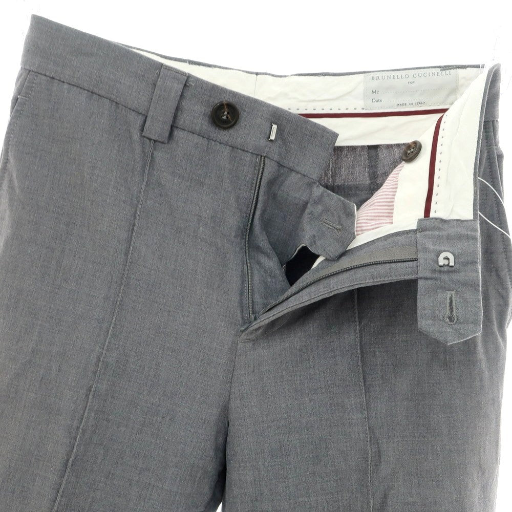 【中古】ブルネロクチネリ Brunello Cucinelli ウールコットン カジュアルスラックスパンツ グレー【 44 】【 状態ランクC 】【 メンズ 】