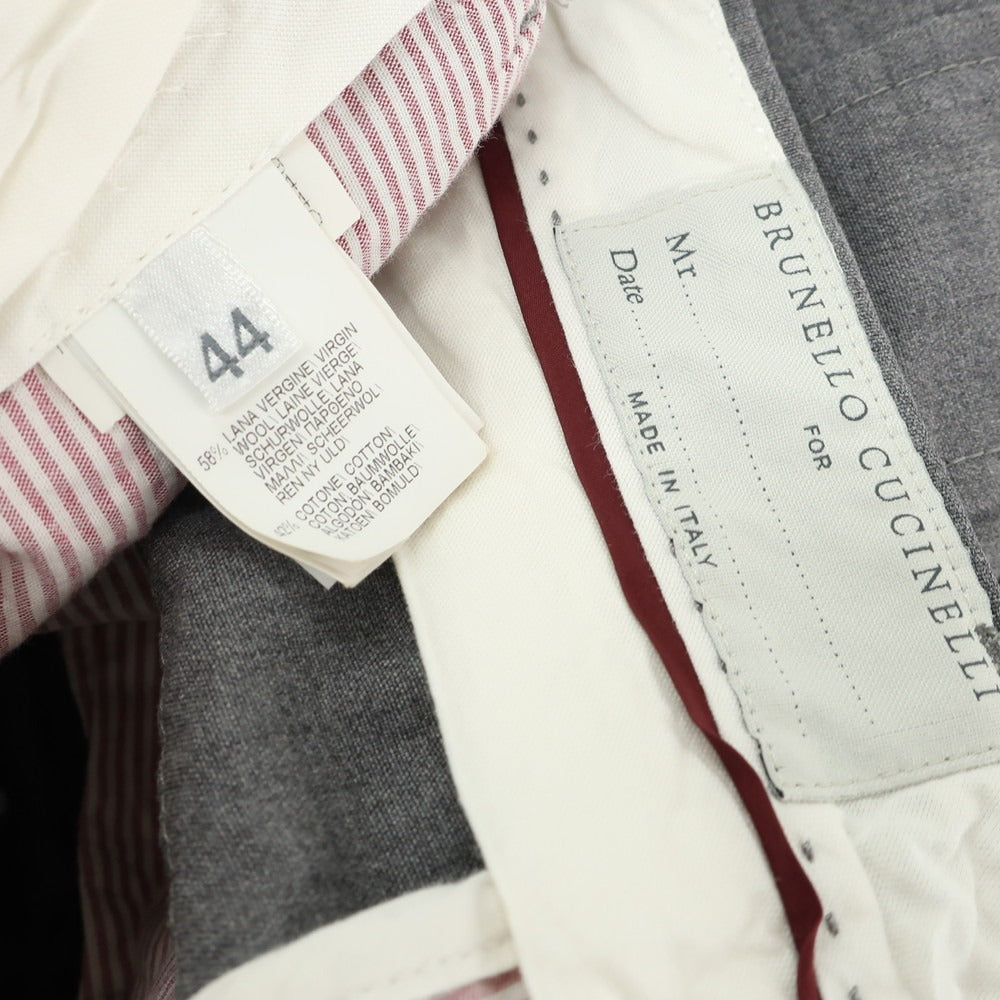 【中古】ブルネロクチネリ Brunello Cucinelli ウールコットン カジュアルスラックスパンツ グレー【 44 】【 状態ランクC 】【 メンズ 】