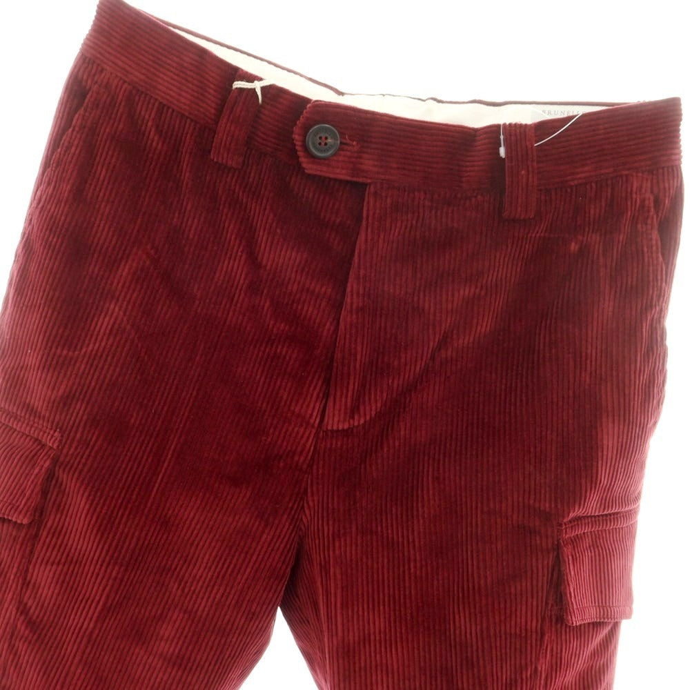 【中古】ブルネロクチネリ Brunello Cucinelli コーデュロイ カーゴパンツ ダークレッド【 44 】【 状態ランクB 】【 メンズ 】