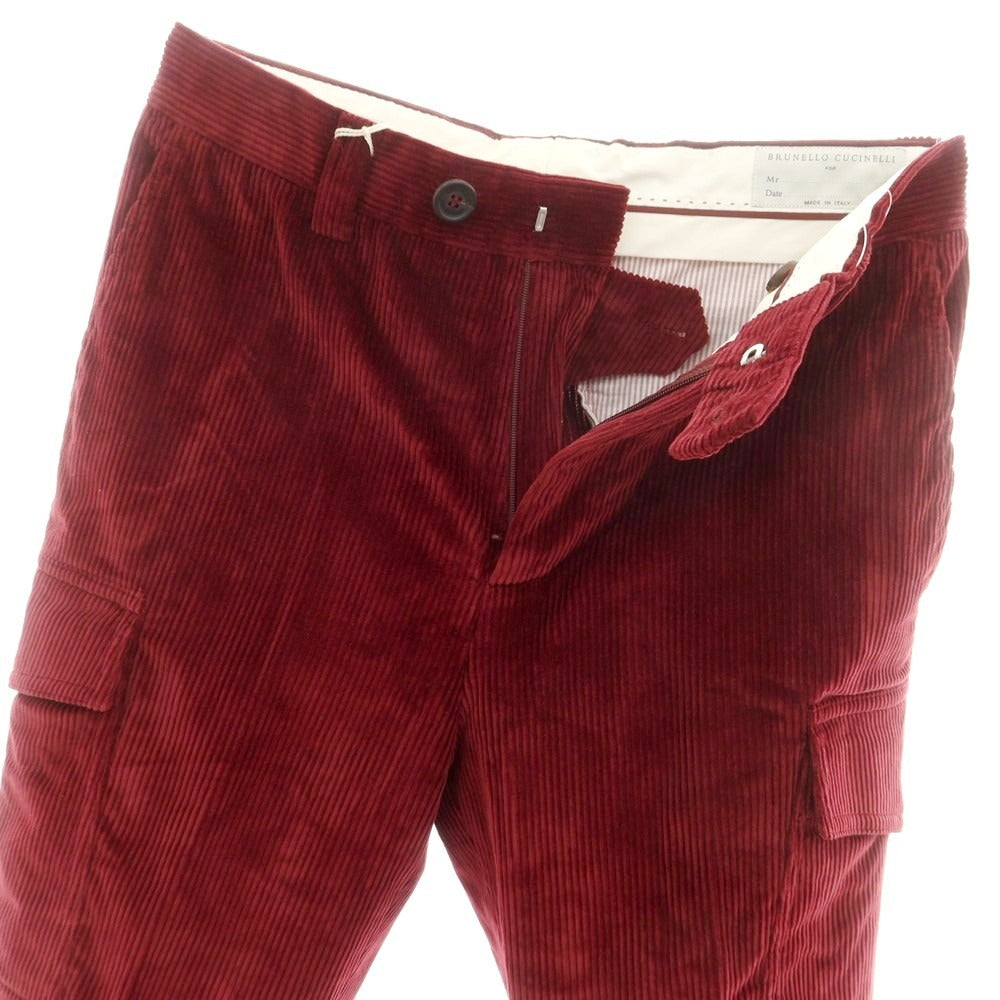 【中古】ブルネロクチネリ Brunello Cucinelli コーデュロイ カーゴパンツ ダークレッド【 44 】【 状態ランクB 】【 メンズ 】