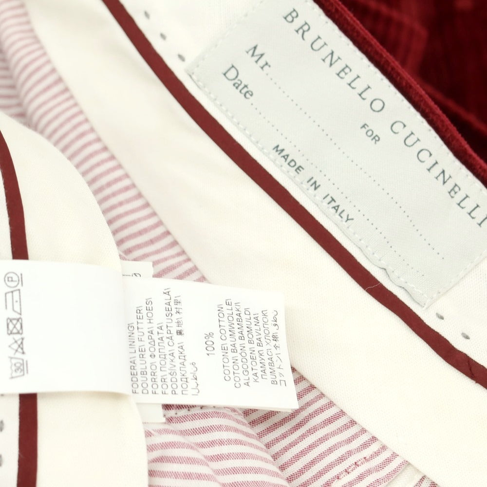 【中古】ブルネロクチネリ Brunello Cucinelli コーデュロイ カーゴパンツ ダークレッド【 44 】【 状態ランクB 】【 メンズ 】