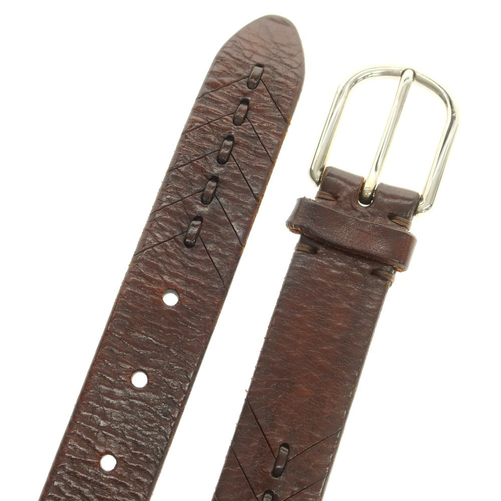 【中古】ブルネロクチネリ Brunello Cucinelli レザー ベルト ダークブラウン【 90 】【 状態ランクC 】【 メンズ 】
