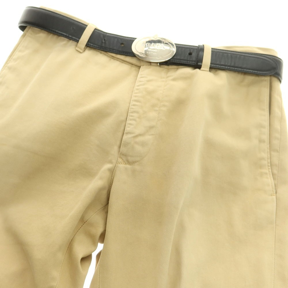 【中古】プラダ PRADA オーバルバックル レザー ベルト ブラック【 90 】【 状態ランクC 】【 メンズ 】