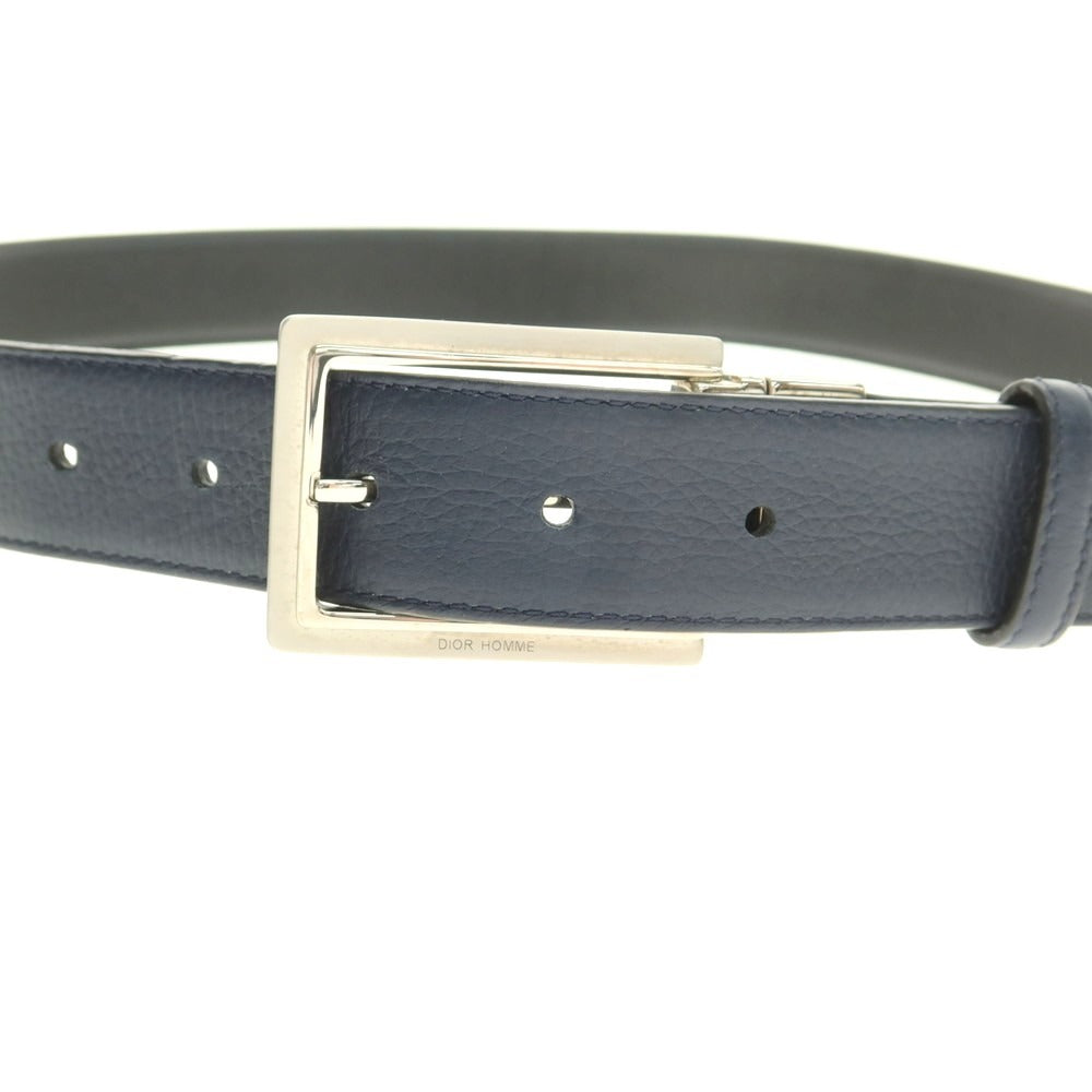 【中古】ディオールオム Dior Homme リバーシブル レザー ベルト ダークネイビーxブラック【 状態ランクC 】【 メンズ 】