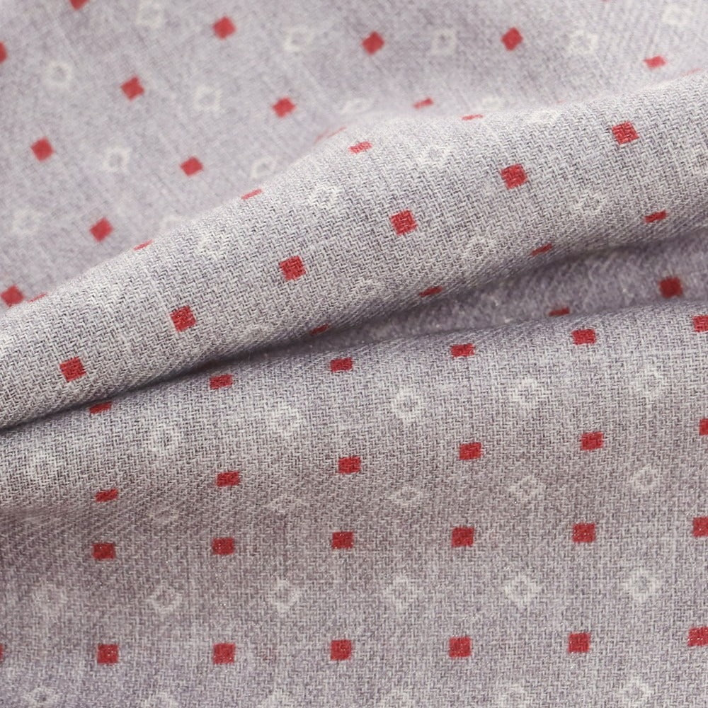 【中古】ブルネロクチネリ Brunello Cucinelli コットンウール ポケットチーフ グレーxレッド【 状態ランクB 】【 メンズ 】