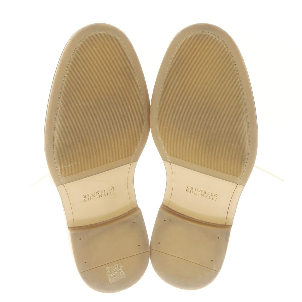 【中古】ブルネロクチネリ Brunello Cucinelli スエード ロングウイングチップ ドレスシューズ アイボリーベージュ【 42 1/2 】【 状態ランクB 】【 メンズ 】