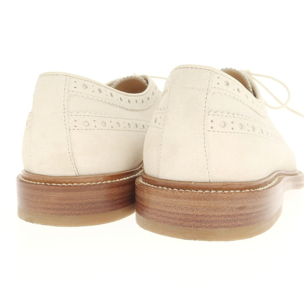 【中古】ブルネロクチネリ Brunello Cucinelli スエード ロングウイングチップ ドレスシューズ アイボリーベージュ【 42 1/2 】【 状態ランクB 】【 メンズ 】