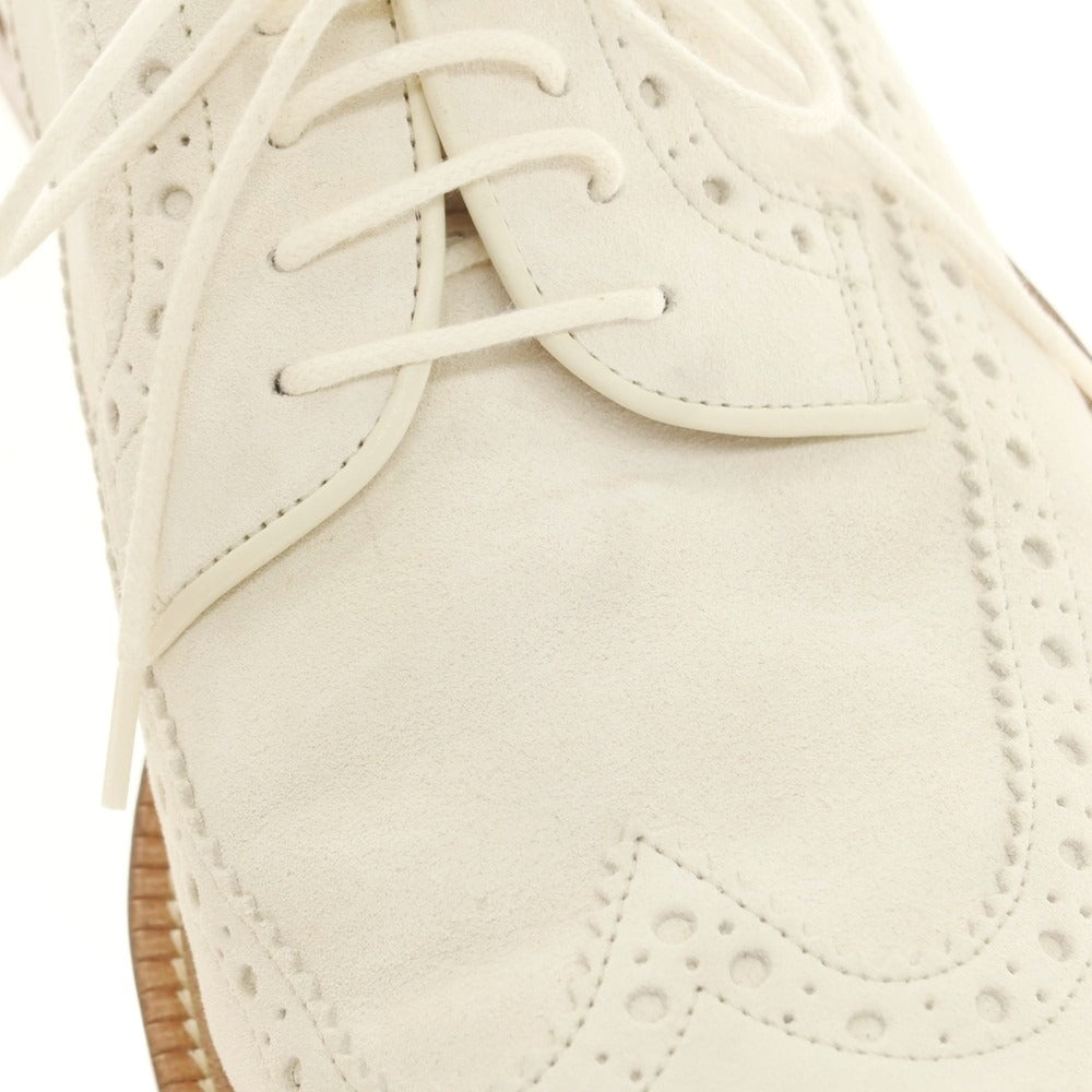 【中古】ブルネロクチネリ Brunello Cucinelli スエード ロングウイングチップ ドレスシューズ アイボリーベージュ【 42 1/2 】【 状態ランクB 】【 メンズ 】